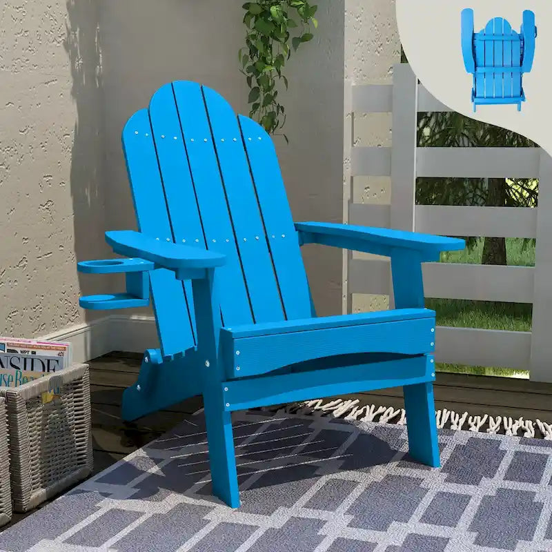 Chaises de jardin pliables LUE BONA en HDPS résistant aux intempéries, avec porte-gobelet, lot de 6 - 35P x 30L x 36,2H