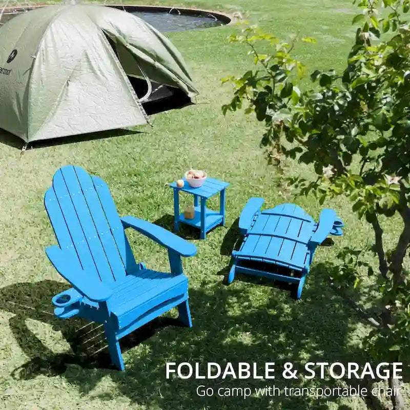 Chaises de jardin pliables LUE BONA en HDPS résistant aux intempéries, avec porte-gobelet, lot de 6 - 35P x 30L x 36,2H