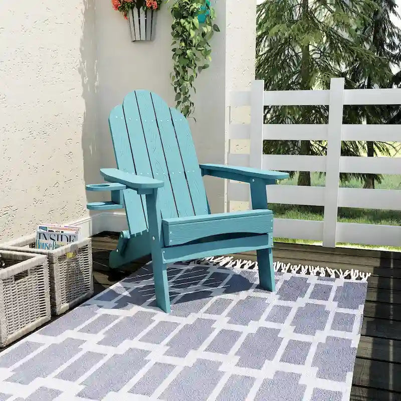 Chaises de jardin pliables LUE BONA en HDPS résistant aux intempéries, avec porte-gobelet, lot de 6 - 35P x 30L x 36,2H