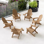 Chaises de jardin pliables LUE BONA en HDPS résistant aux intempéries, avec porte-gobelet, lot de 6 - 35P x 30L x 36,2H