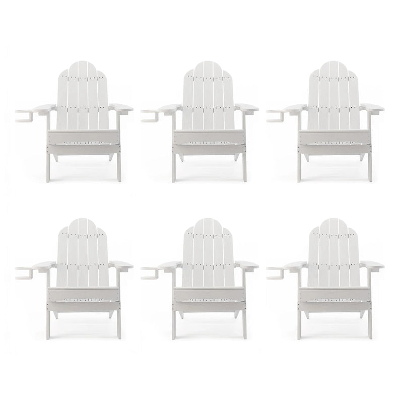 Chaises de jardin pliables LUE BONA en HDPS résistant aux intempéries, avec porte-gobelet, lot de 6 - 35P x 30L x 36,2H