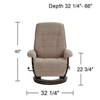 Fauteuil inclinable pivotant et réglable en tissu châtaigne Annika de BenchMaster