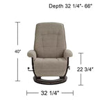 Fauteuil inclinable pivotant et réglable en tissu châtaigne Annika de BenchMaster