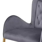 Lot de 2 tabourets de bar hauteur comptoir avec cadre en métal doré, tabourets touffetés en velours -ModernLuxe