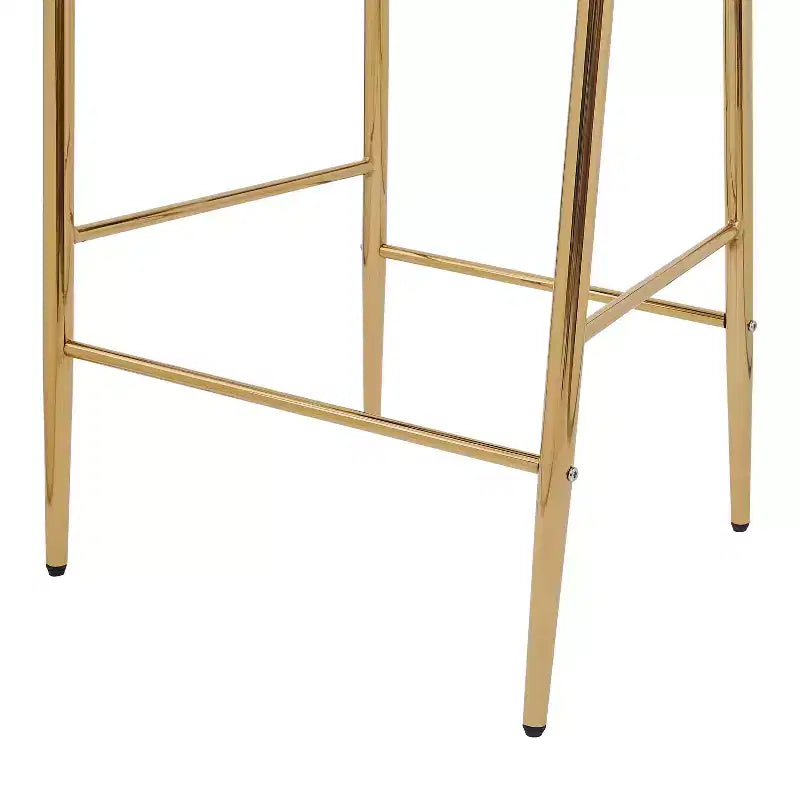 Lot de 2 tabourets de bar hauteur comptoir avec cadre en métal doré, tabourets touffetés en velours -ModernLuxe