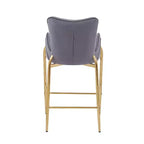 Lot de 2 tabourets de bar hauteur comptoir avec cadre en métal doré, tabourets touffetés en velours -ModernLuxe