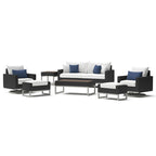 Ensemble de sièges profonds Milo Espresso Sunbrella 7 pièces pour patio extérieur avec mouvement