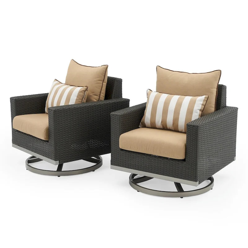 Ensemble de sièges profonds Milo Espresso Sunbrella 7 pièces pour patio extérieur avec mouvement