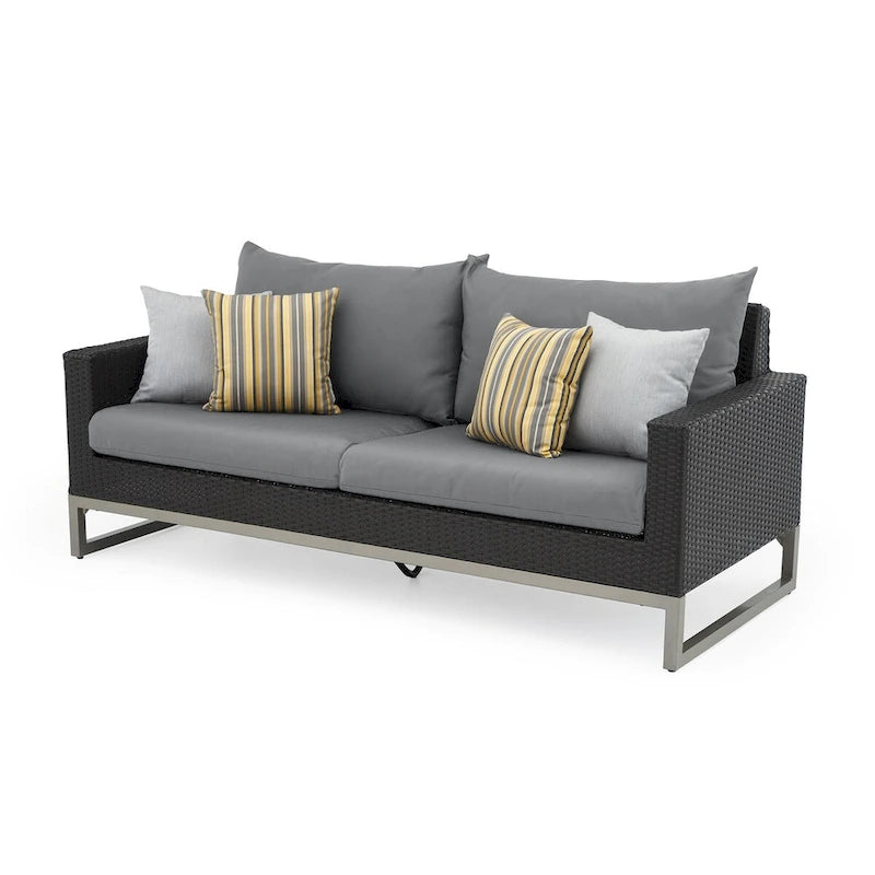 Ensemble de sièges profonds Milo Espresso Sunbrella 7 pièces pour patio extérieur avec mouvement