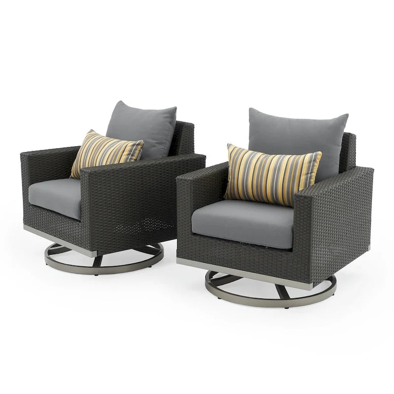 Ensemble de sièges profonds Milo Espresso Sunbrella 7 pièces pour patio extérieur avec mouvement