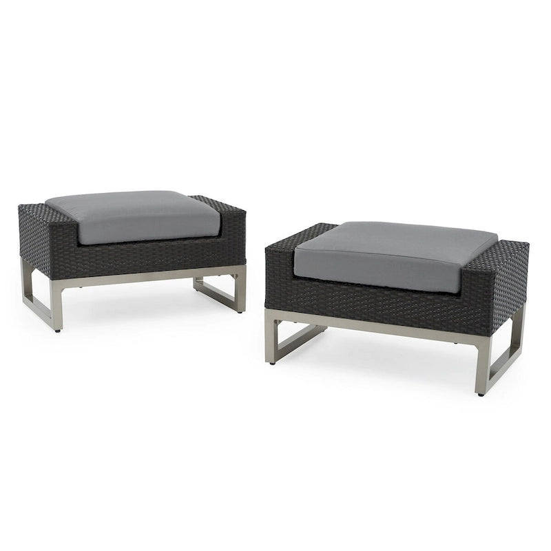 Ensemble de sièges profonds Milo Espresso Sunbrella 7 pièces pour patio extérieur avec mouvement