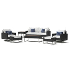 Ensemble de sièges profonds Milo Espresso Sunbrella 7 pièces pour patio extérieur avec mouvement