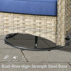 HOOOWOOO Ensemble de conversation 6 pièces pour patio avec causeuse et fauteuil pivotant en osier
