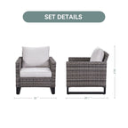 Chaises de patio en osier (lot de 4) - Gris