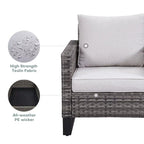 Chaises de patio en osier (lot de 4) - Gris