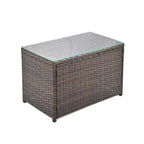 Ensemble de canapés ronds d'extérieur 6 pièces en rotin PE avec table basse