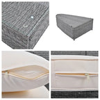 Ensemble de canapés ronds d'extérieur 6 pièces en rotin PE avec table basse