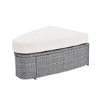 Ensemble de canapés ronds d'extérieur 6 pièces en rotin PE avec table basse