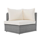 Ensemble de canapés ronds d'extérieur 6 pièces en rotin PE avec table basse