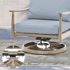 Ensemble de conversation en aluminium 5 places pour patio avec 2 chaises pivotantes, une causeuse et une table basse