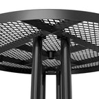 Table de pique-nique extérieure en métal déployé de qualité commerciale avec ancrages – 82,5P x 82,5L x 29H