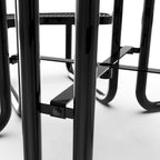 Table de pique-nique extérieure en métal déployé de qualité commerciale avec ancrages – 82,5P x 82,5L x 29H