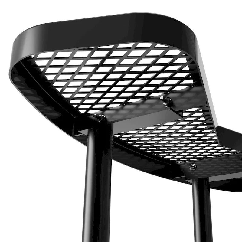Table de pique-nique extérieure en métal déployé de qualité commerciale avec ancrages – 82,5P x 82,5L x 29H