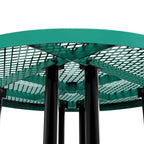 Table de pique-nique extérieure en métal déployé de qualité commerciale avec ancrages – 82,5P x 82,5L x 29H
