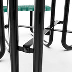 Table de pique-nique extérieure en métal déployé de qualité commerciale avec ancrages – 82,5P x 82,5L x 29H