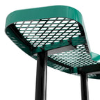 Table de pique-nique extérieure en métal déployé de qualité commerciale avec ancrages – 82,5P x 82,5L x 29H