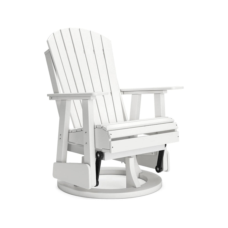 Chaise Adirondack pivotante Sami de 31 pouces pour l'extérieur, à lattes, finition blanche