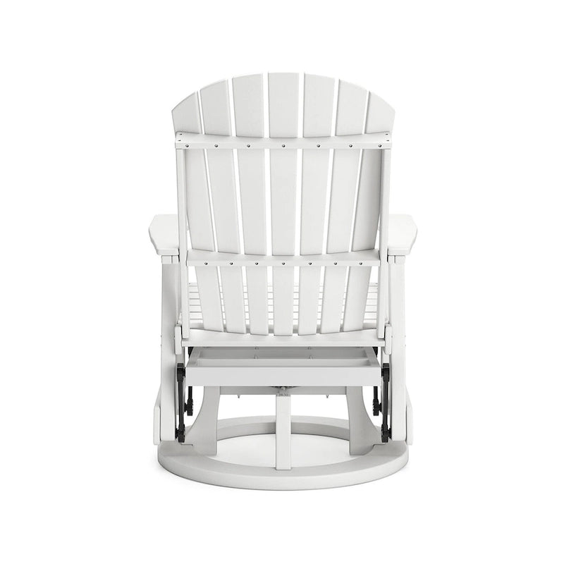 Chaise Adirondack pivotante Sami de 31 pouces pour l'extérieur, à lattes, finition blanche