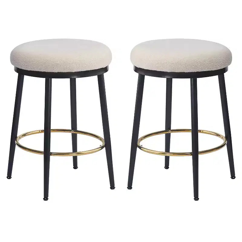 Tabourets de comptoir Christopher Knight Home Altrium 24,75 modernes en fer rembourré avec repose-pieds