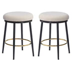 Tabourets de comptoir Christopher Knight Home Altrium 24,75 modernes en fer rembourré avec repose-pieds