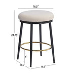Tabourets de comptoir Christopher Knight Home Altrium 24,75 modernes en fer rembourré avec repose-pieds