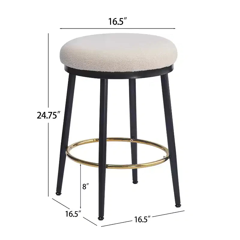 Tabourets de comptoir Christopher Knight Home Altrium 24,75 modernes en fer rembourré avec repose-pieds