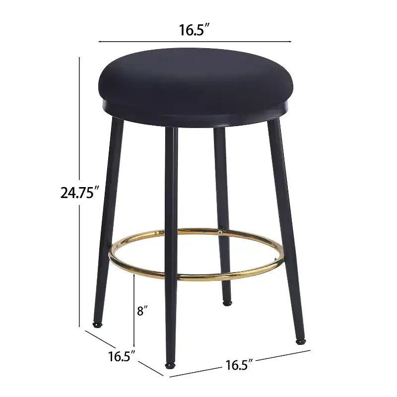 Tabourets de comptoir Christopher Knight Home Altrium 24,75 modernes en fer rembourré avec repose-pieds