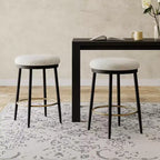 Tabourets de comptoir Christopher Knight Home Altrium 24,75 modernes en fer rembourré avec repose-pieds