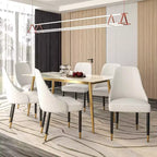 LeisureMod Allure Lot de 4 chaises de salle à manger modernes, assise et dossier rembourrés avec pieds en bois massif, chaises d'appoint contemporaines pour cuisine ou salle à manger