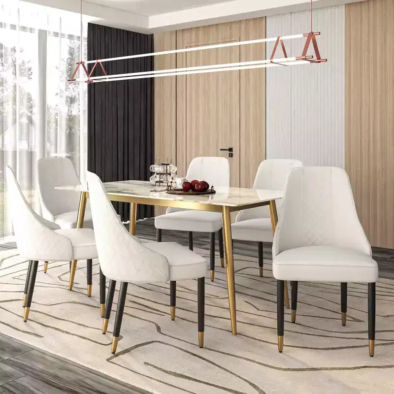 LeisureMod Allure Lot de 4 chaises de salle à manger modernes, assise et dossier rembourrés avec pieds en bois massif, chaises d'appoint contemporaines pour cuisine ou salle à manger