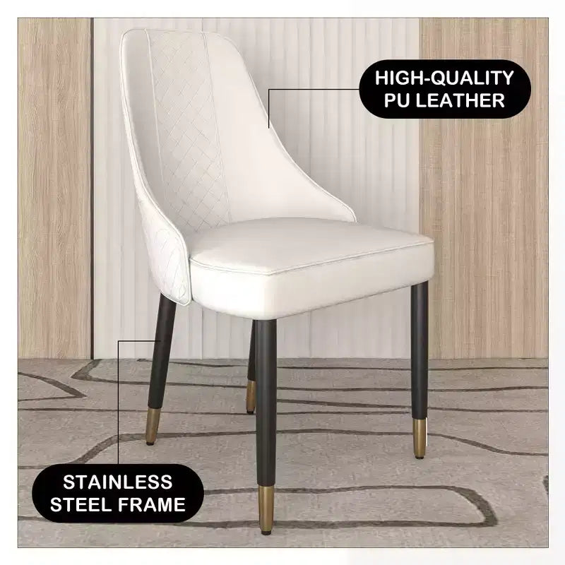LeisureMod Allure Lot de 4 chaises de salle à manger modernes, assise et dossier rembourrés avec pieds en bois massif, chaises d'appoint contemporaines pour cuisine ou salle à manger