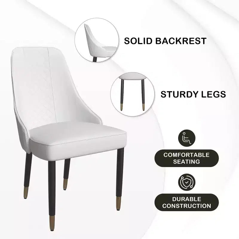 LeisureMod Allure Lot de 4 chaises de salle à manger modernes, assise et dossier rembourrés avec pieds en bois massif, chaises d'appoint contemporaines pour cuisine ou salle à manger