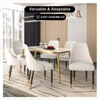 LeisureMod Allure Lot de 4 chaises de salle à manger modernes, assise et dossier rembourrés avec pieds en bois massif, chaises d'appoint contemporaines pour cuisine ou salle à manger