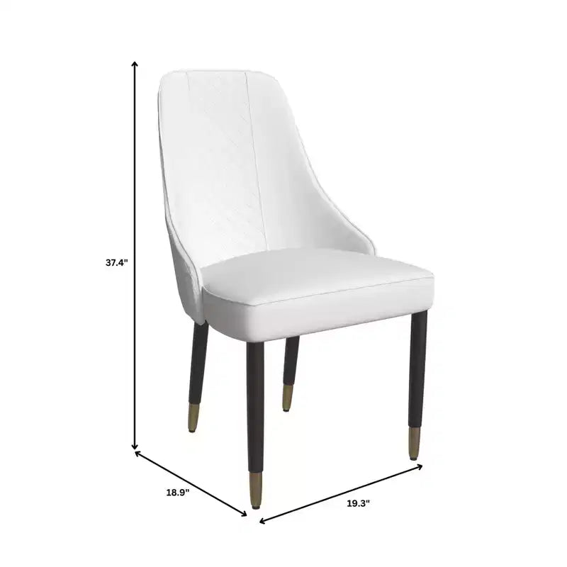 LeisureMod Allure Lot de 4 chaises de salle à manger modernes, assise et dossier rembourrés avec pieds en bois massif, chaises d'appoint contemporaines pour cuisine ou salle à manger