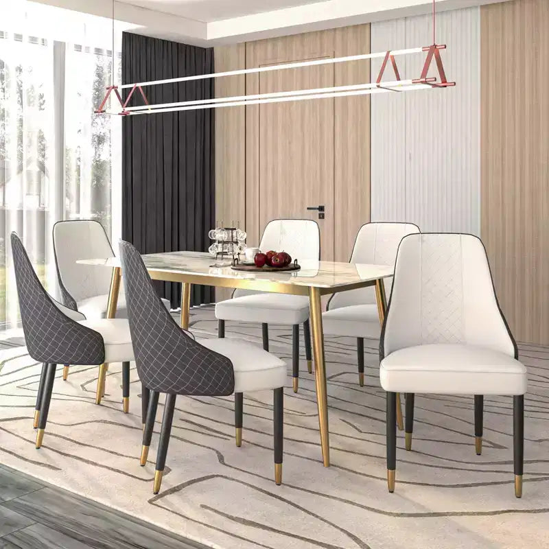 LeisureMod Allure Lot de 4 chaises de salle à manger modernes, assise et dossier rembourrés avec pieds en bois massif, chaises d'appoint contemporaines pour cuisine ou salle à manger