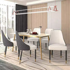 LeisureMod Allure Lot de 4 chaises de salle à manger modernes, assise et dossier rembourrés avec pieds en bois massif, chaises d'appoint contemporaines pour cuisine ou salle à manger