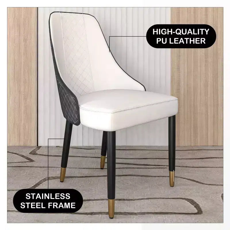 LeisureMod Allure Lot de 4 chaises de salle à manger modernes, assise et dossier rembourrés avec pieds en bois massif, chaises d'appoint contemporaines pour cuisine ou salle à manger