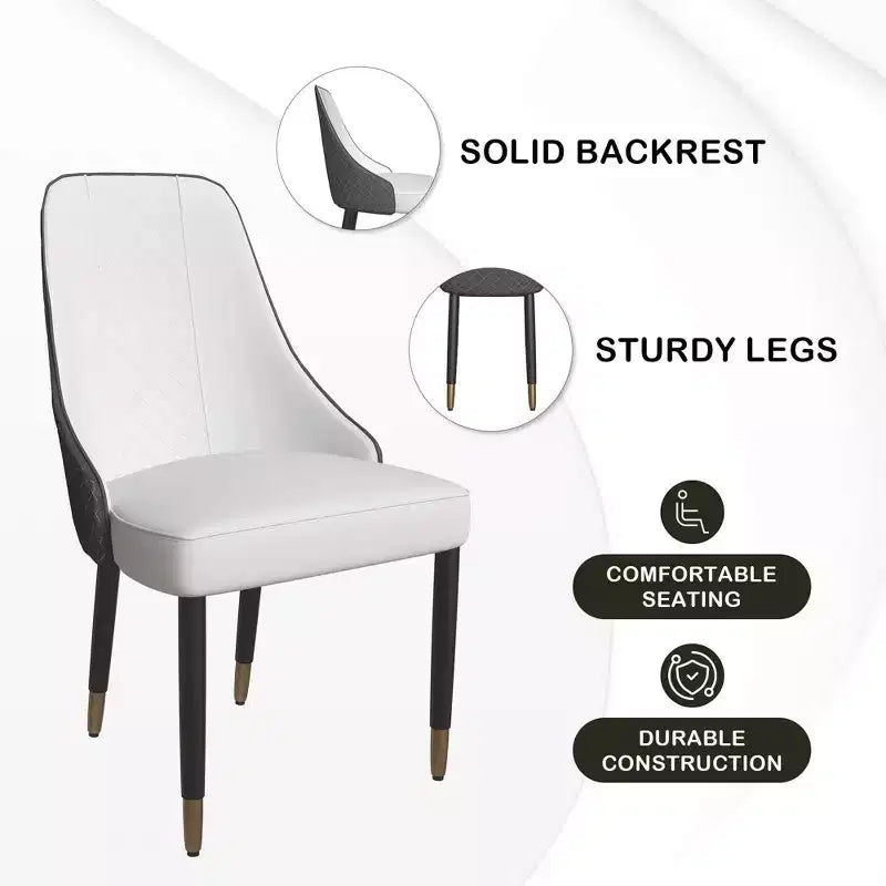 LeisureMod Allure Lot de 4 chaises de salle à manger modernes, assise et dossier rembourrés avec pieds en bois massif, chaises d'appoint contemporaines pour cuisine ou salle à manger
