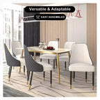 LeisureMod Allure Lot de 4 chaises de salle à manger modernes, assise et dossier rembourrés avec pieds en bois massif, chaises d'appoint contemporaines pour cuisine ou salle à manger