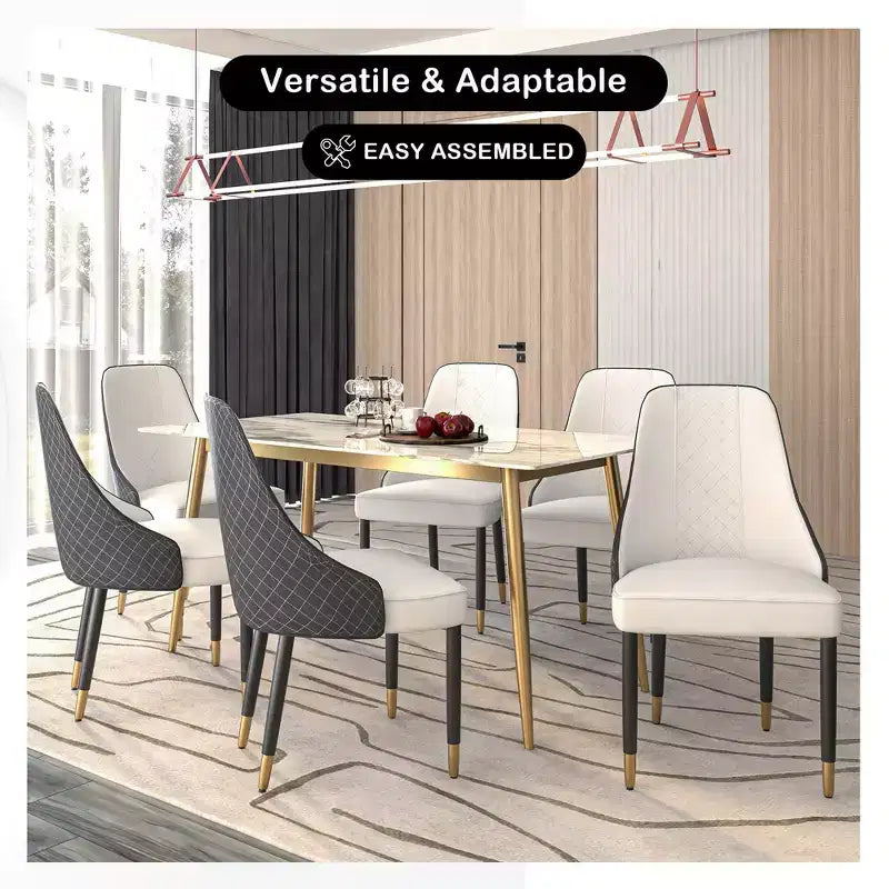 LeisureMod Allure Lot de 4 chaises de salle à manger modernes, assise et dossier rembourrés avec pieds en bois massif, chaises d'appoint contemporaines pour cuisine ou salle à manger